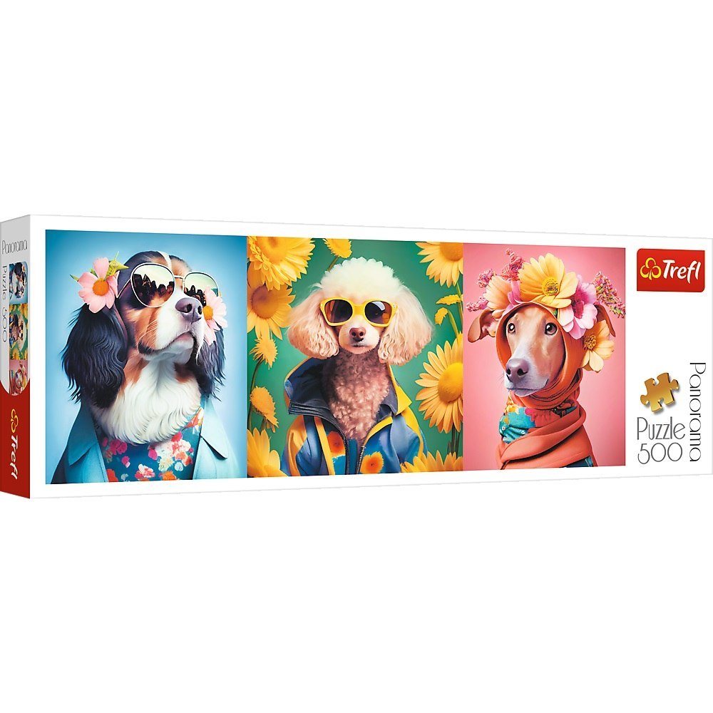 PUZZLE 500 PIÈCES FASHION SHOW DOG EDITION PANORAMA TREFL 29517 TR TREFL